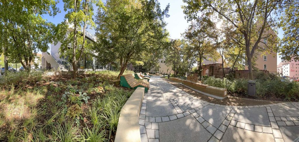 Kounovsky Landschaftsarchitektur – Pocketpark Peststadel, Nürnberg